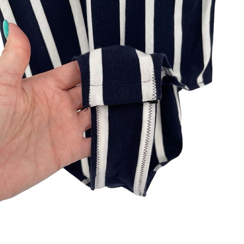 Madewell Scoop Back Bodysuit Sleeveless Rikki Stripe Women Small‎ Blue White - Picture 6 of 11